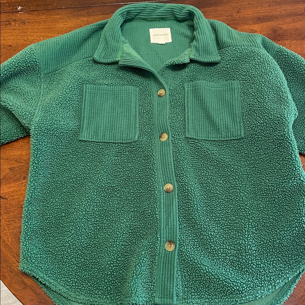 American Eagle Sherpa Button Down Pullover - image 5
